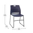 Pemberly Row 660 LB. Capacity Plastic Stack Chair with Steel Sled Base in Navy