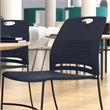Pemberly Row 660 LB. Capacity Plastic Stack Chair with Steel Sled Base in Navy