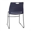 Pemberly Row 660 LB. Capacity Plastic Stack Chair with Steel Sled Base in Navy