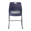 Pemberly Row 660 LB. Capacity Plastic Stack Chair with Steel Sled Base in Navy