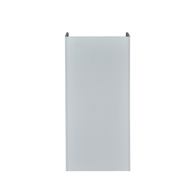 Pemberly Row Wood Tray Top Push Door Trash Receptacle in Gray