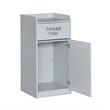 Pemberly Row Wood Tray Top Push Door Trash Receptacle in Gray