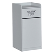 Pemberly Row Wood Tray Top Push Door Trash Receptacle in Gray