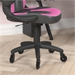Pemberly Row Office Gaming Chair with Skater Wheels and Flip Up Arms in Pink