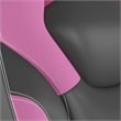 Pemberly Row Office Gaming Chair with Skater Wheels and Flip Up Arms in Pink