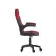 Pemberly Row Office Gaming Chair with Skater Wheels and Flip Up Arms in Red