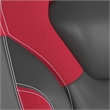 Pemberly Row Office Gaming Chair with Skater Wheels and Flip Up Arms in Red