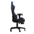 Pemberly Row Gaming Chair with Roller Wheels Reclining Arms and Footrest in Blue