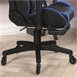 Pemberly Row Gaming Chair with Roller Wheels Reclining Arms and Footrest in Blue