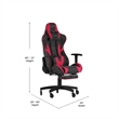 Pemberly Row Gaming Chair with Roller Wheels Reclining Arms and Footrest in Red