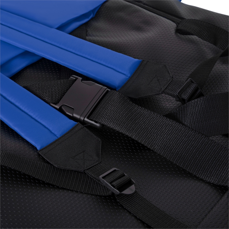 Pemberly Row Backpack Reclining Padded Stadium Chair with Armrests in Blue