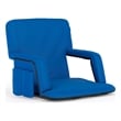 Pemberly Row Backpack Reclining Padded Stadium Chair with Armrests in Blue