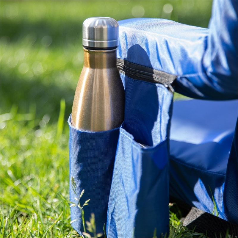 Pemberly Row Foldable Reclining Heated Stadium Chair with Backpack Straps