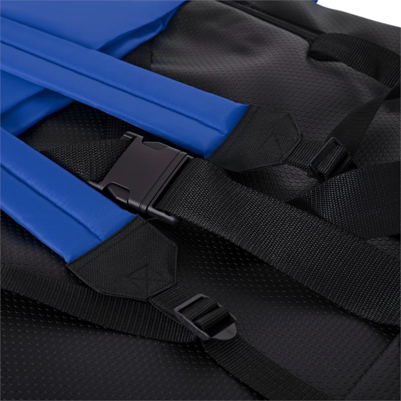 Pemberly Row Foldable Reclining Heated Stadium Chair with Backpack Straps - Blue