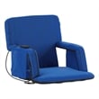Pemberly Row Foldable Reclining Heated Stadium Chair with Backpack Straps - Blue