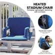 Pemberly Row Foldable Reclining Heated Stadium Chair with Backpack Straps - Blue