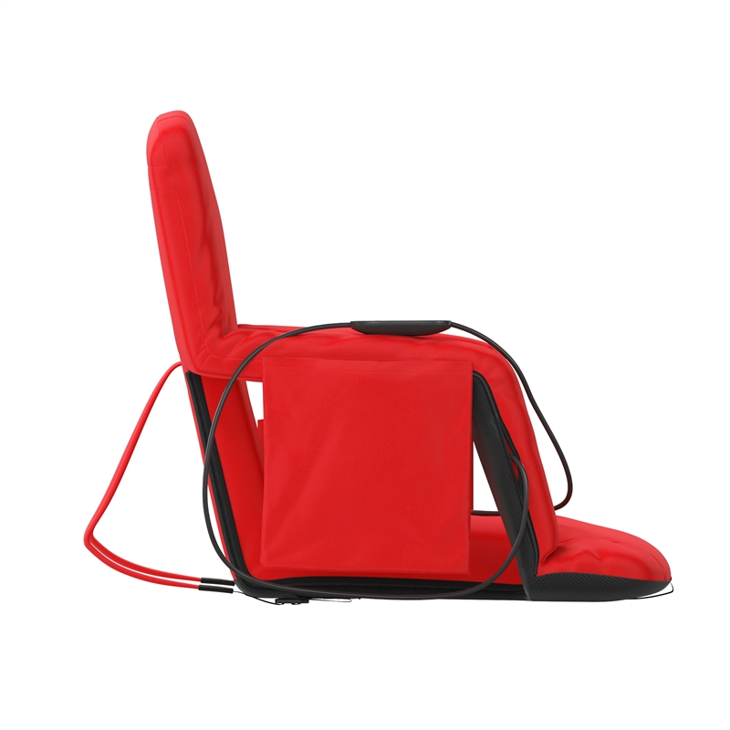 Pemberly Row Foldable Reclining Heated Stadium Chair with Backpack Straps