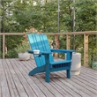 Pemberly Row All-Weather Adirondack Chair with Swiveling Cupholder in Blue
