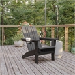 Pemberly Row All-Weather Adirondack Chair with Swiveling Cupholder in Gray