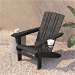 Pemberly Row All-Weather Adirondack Chair with Swiveling Cupholder in Gray