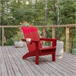 Pemberly Row All-Weather Adirondack Chair with Swiveling Cupholder in Red