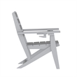 Pemberly Row All-Weather Adirondack Dining Chair with Fold Out Cupholder in Gray