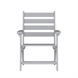 Pemberly Row All-Weather Adirondack Dining Chair with Fold Out Cupholder in Gray