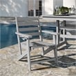Pemberly Row All-Weather Adirondack Dining Chair with Fold Out Cupholder in Gray