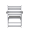 Pemberly Row All-Weather Adirondack Dining Chair with Fold Out Cupholder in Gray