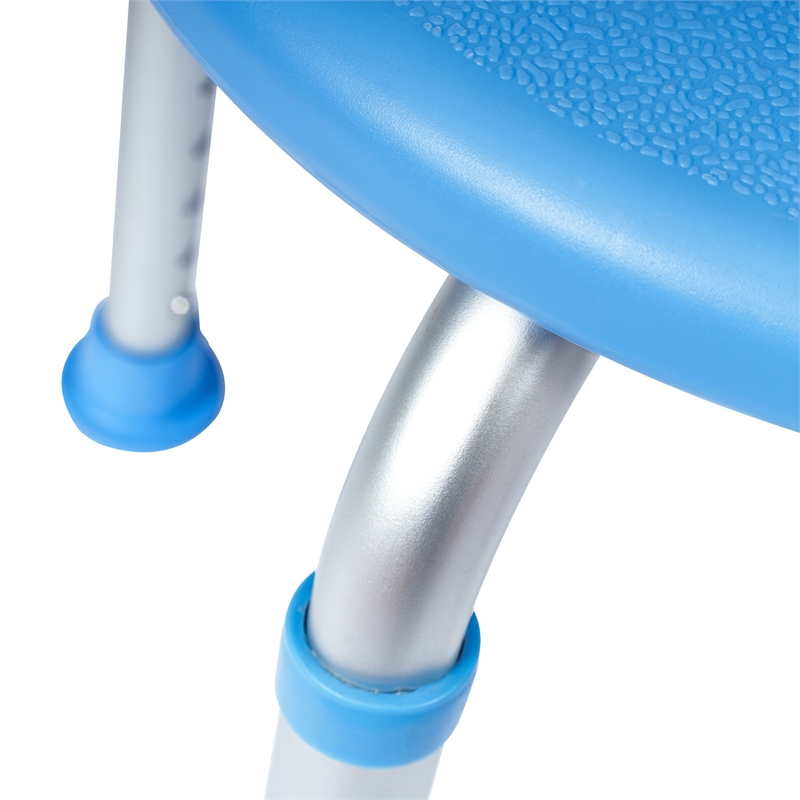 Pemberly Row Adjustable Bath and Shower Stool with Non-Slip Feet in Blue
