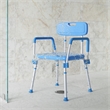 Pemberly Row Adjustable Bath and Shower Chair with Adjustable Back in Blue