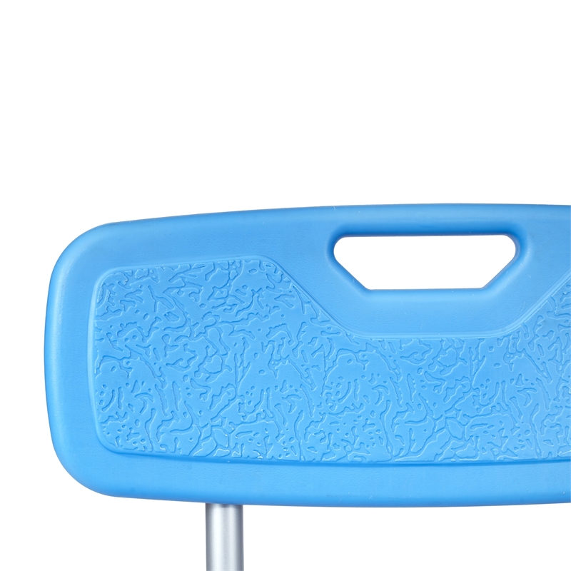 Pemberly Row Adjustable Bath and Shower Chair with Adjustable Back in Blue
