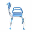 Pemberly Row Adjustable Bath and Shower Chair with Adjustable Back in Blue