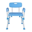 Pemberly Row Adjustable Bath and Shower Chair with Adjustable Back in Blue
