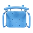 Pemberly Row Adjustable Bath and Shower Chair with Adjustable Back in Blue