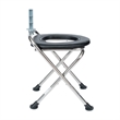 Pemberly Row Folding Travel Commode with Cushioned Seat and Non-Slip Feet