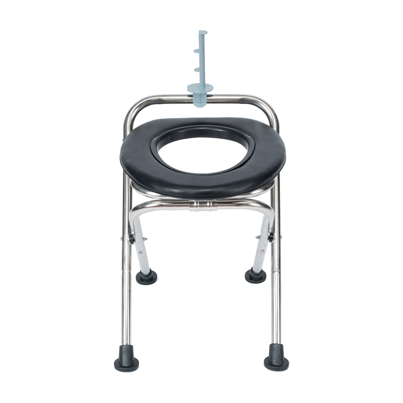 Pemberly Row Folding Travel Commode with Cushioned Seat and Non-Slip Feet