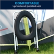 Pemberly Row Folding Travel Commode with Cushioned Seat and Non-Slip Feet