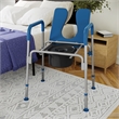 Pemberly Row Height Adjustable Heavy Duty Commode and Shower Chair in Blue