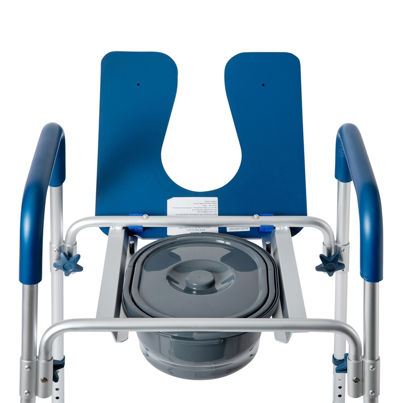 Pemberly Row Height Adjustable Heavy Duty Commode and Shower Chair in Blue