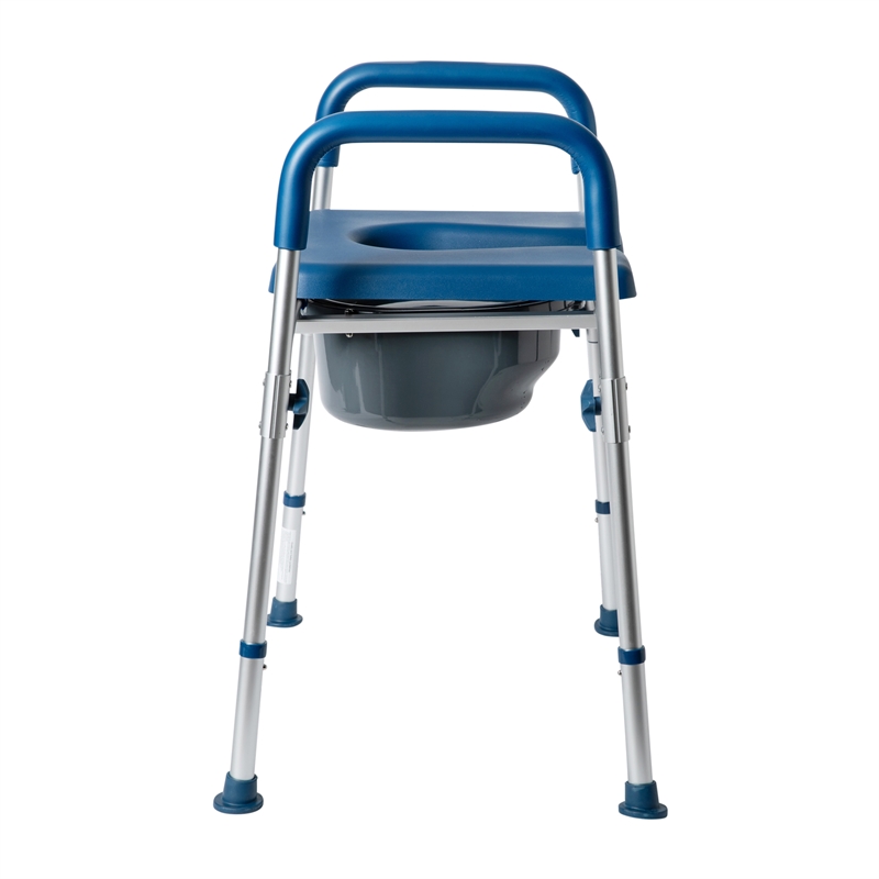 Pemberly Row Height Adjustable Heavy Duty Commode and Shower Chair in Blue