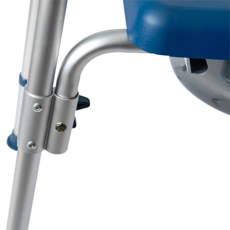 Pemberly Row Height Adjustable Heavy Duty Commode and Shower Chair in Blue