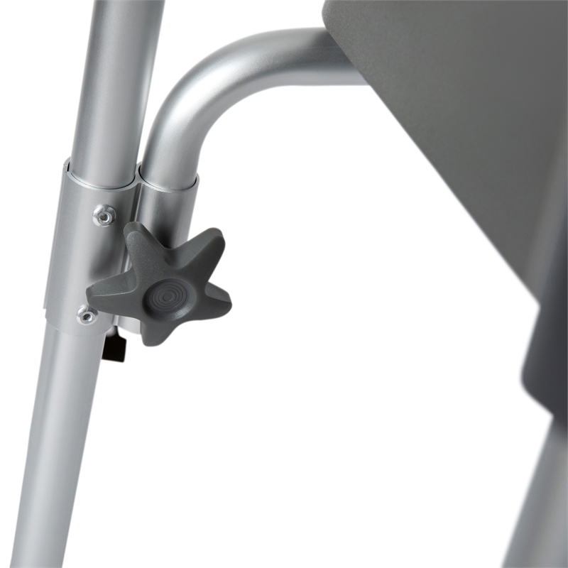 Pemberly Row Height Adjustable Heavy Duty Commode and Shower Chair in Gray