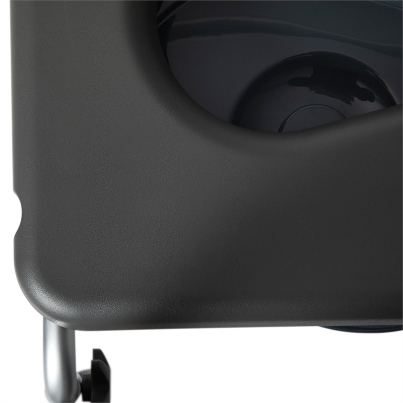 Pemberly Row Height Adjustable Heavy Duty Commode and Shower Chair in Gray