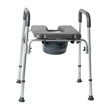 Pemberly Row Height Adjustable Heavy Duty Commode and Shower Chair in Gray