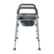 Pemberly Row Height Adjustable Heavy Duty Commode and Shower Chair in Gray