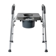 Pemberly Row Height Adjustable Heavy Duty Commode and Shower Chair in Gray