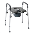 Pemberly Row Height Adjustable Heavy Duty Commode and Shower Chair in Gray