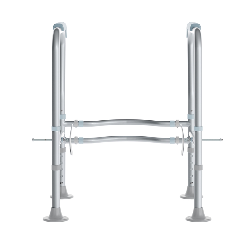 Pemberly Row Adjustable Toilet Safety Rail with Padded Handles and Steel Frame