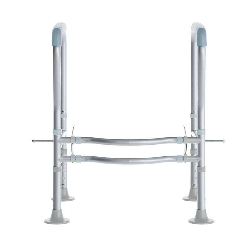 Pemberly Row Adjustable Toilet Safety Rail with Padded Handles and Steel Frame